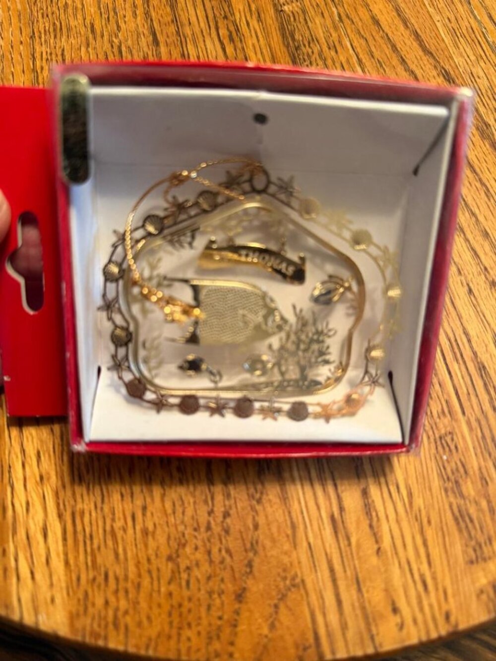 St Thomas Brass Christmas Ornament with 24k Gold Finish